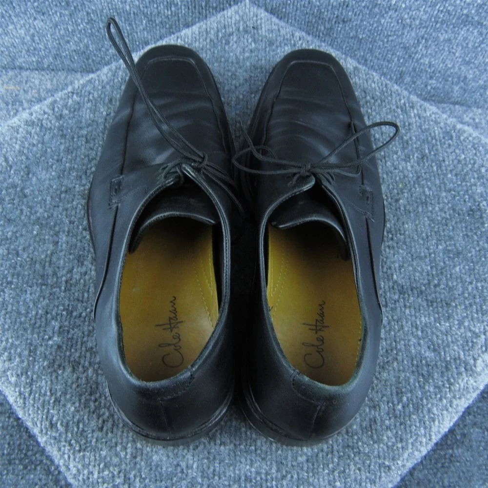 Cole Haan  Men Derby Oxfords Shoes‎ Black Leather Lace Up Size 8.5 Medium